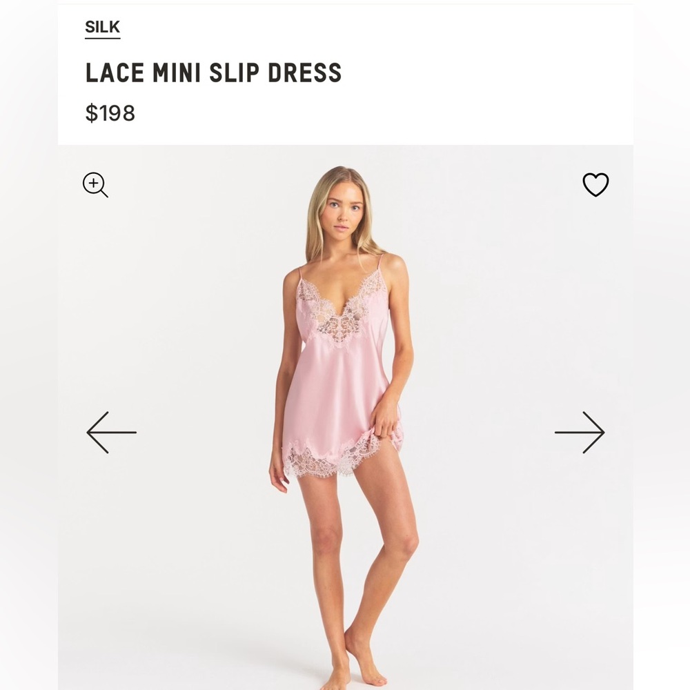 SKIMS silk lace mini slip dress